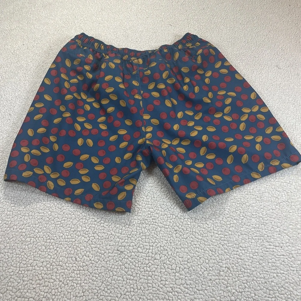 Lucky Brand Swim Trunks Mens Large Blue Fruit Print Saturday‎ Stretch Shorts